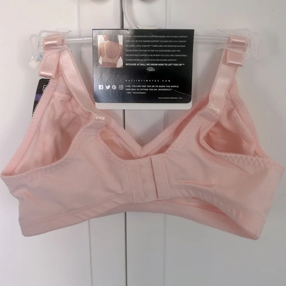 BALI Double Support Wireless Stretch Cotton Back Smoothing Classic Support 36C - Picture 6 of 8